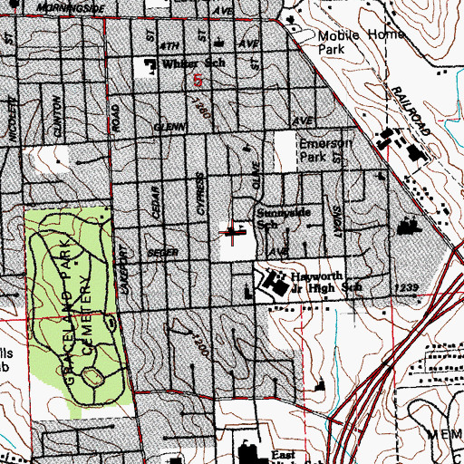 Topographic Map of Sunnyside Elementary School, IA