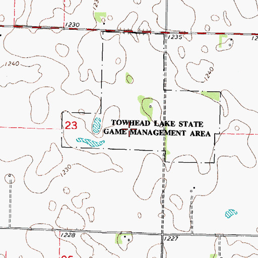 Topographic Map of Townhead Lake State Game Mgt Area, IA