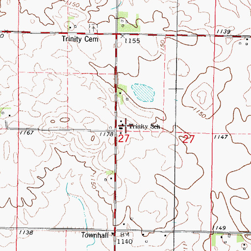 Topographic Map of Trinity Luthrean School, IA