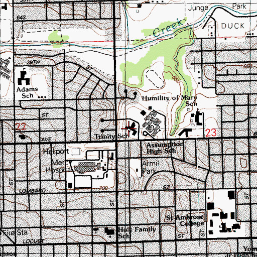 Topographic Map of Trinity Lutheran School, IA