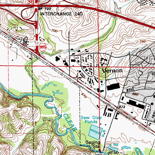 Topographic Map of Vernon, IA