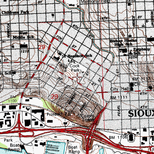 Topographic Map of Webster School, IA