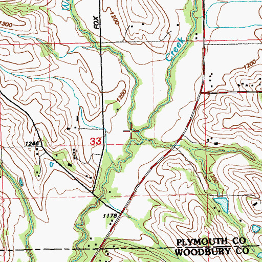 Topographic Map of West Branch Perry Creek, IA