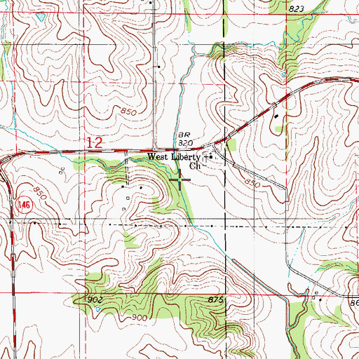 Topographic Map of West Buck Creek, IA