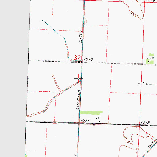 Topographic Map of West Soldier Ditch, IA