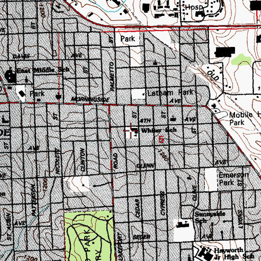 Topographic Map of Whittier Elementary School, IA