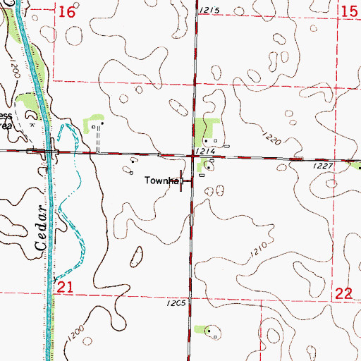 Topographic Map of Williams Township Hall, IA