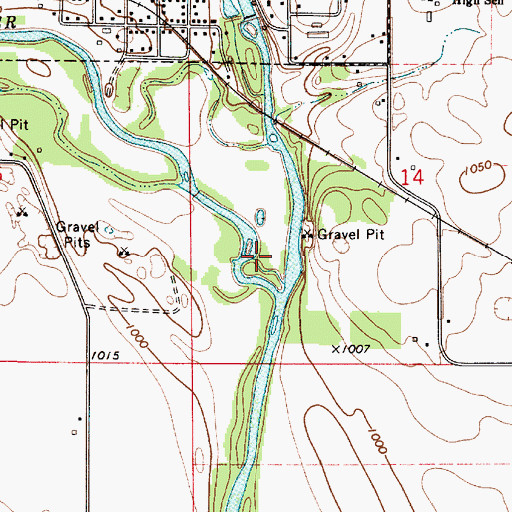 Topographic Map of Winnebago River, IA