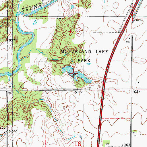 Topographic Map of McFarland Lake, IA