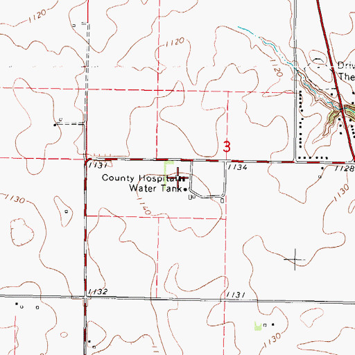 Topographic Map of Webster County Hospital, IA