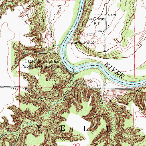 Topographic Map of Deception Hollow, IA