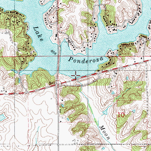 Topographic Map of Lake Ponderosa Dam, IA