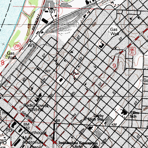 Topographic Map of Belle Grove School, AR