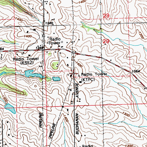 Topographic Map of KTFC-FM (Sioux City), IA