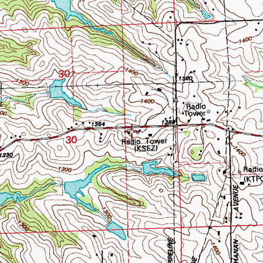 Topographic Map of KSEZ-FM (Sioux City), IA