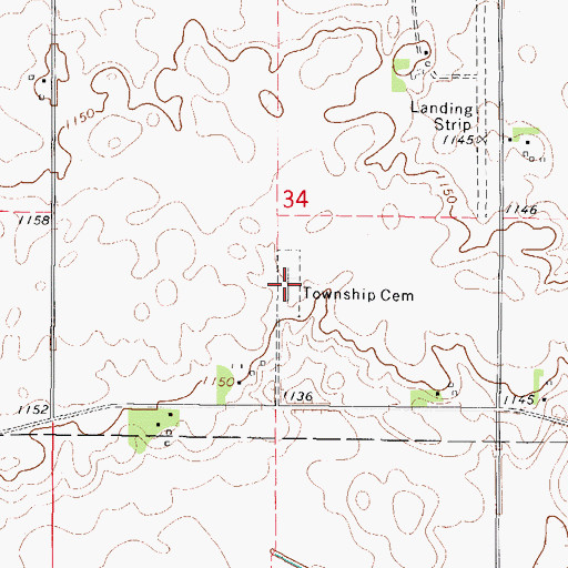 Topographic Map of Vernon Township Cemetery, IA