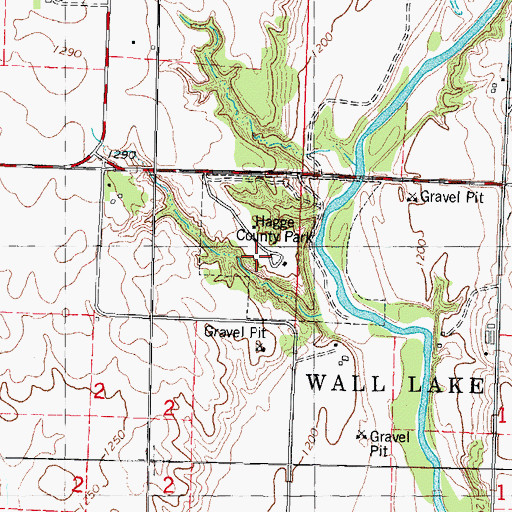 Topographic Map of Hagge County Park, IA