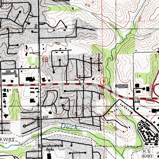 Topographic Map of Duck Creek Mall, IA