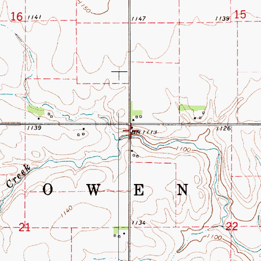 Topographic Map of Owen, IA