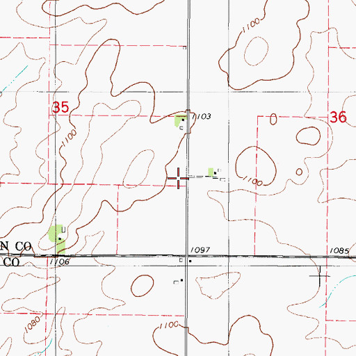 Topographic Map of Rosedale, IA