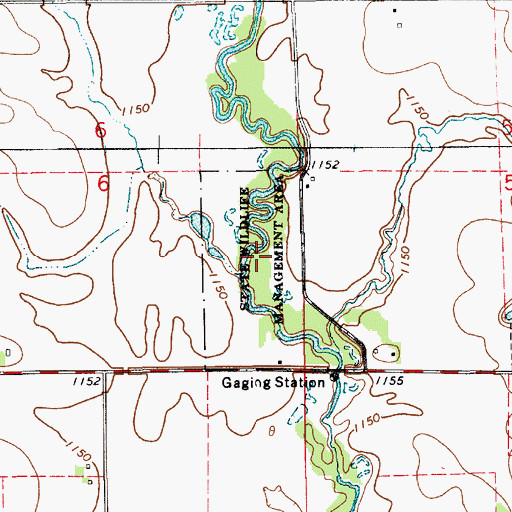 Topographic Map of Elma Wildlife Area, IA
