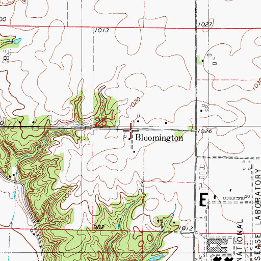 Topographic Map of Bloomington, IA