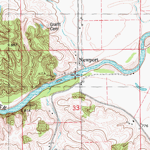Topographic Map of Newport, IA