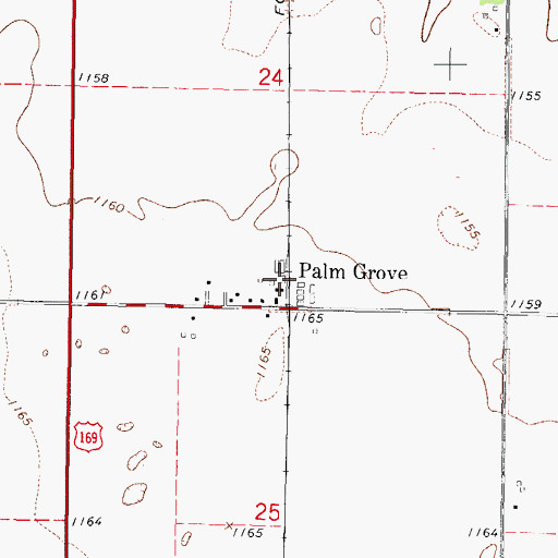 Topographic Map of Palm Grove, IA