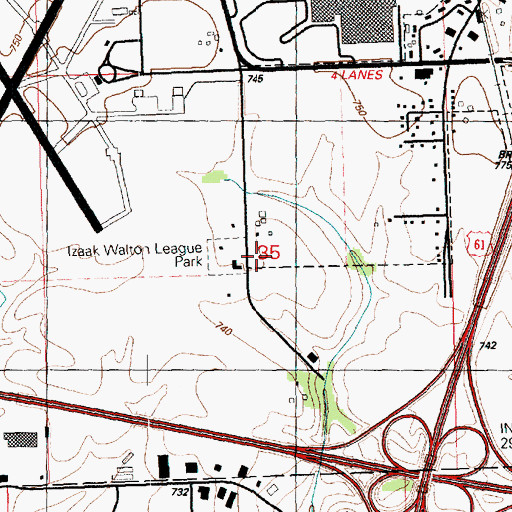 Topographic Map of Isaac Walton League Park, IA