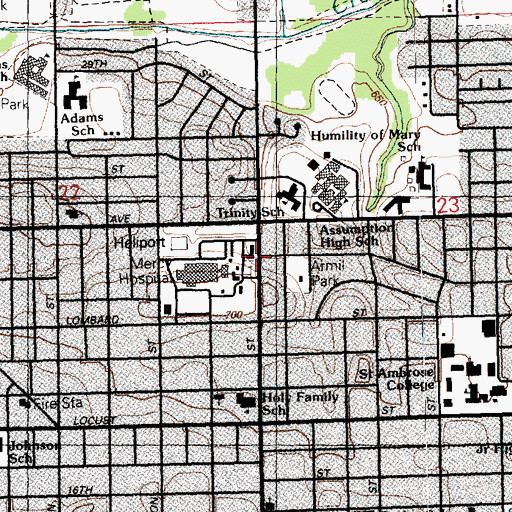 Topographic Map of Northwest Education Center, IA