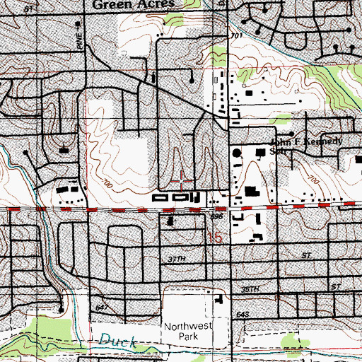 Topographic Map of Saint Mathews Lutheran Church, IA