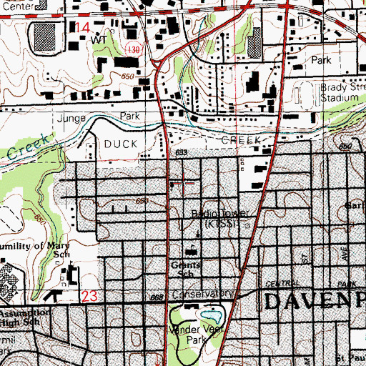 Topographic Map of Harrison Gospel Church, IA