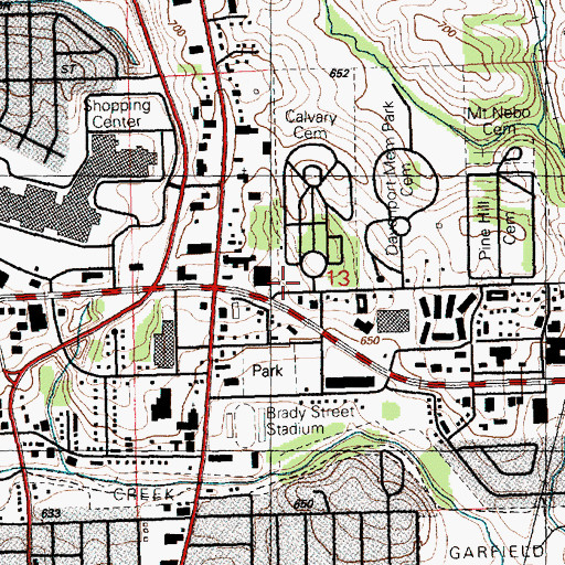 Topographic Map of Kimberly Plaza Mall, IA