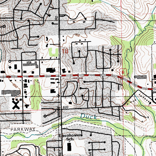 Topographic Map of Gethsemane Church, IA