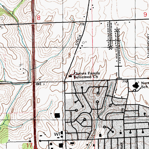 Topographic Map of Christ Family Reformed Church, IA
