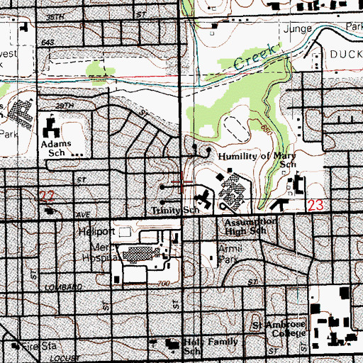 Topographic Map of Holy Family School, IA