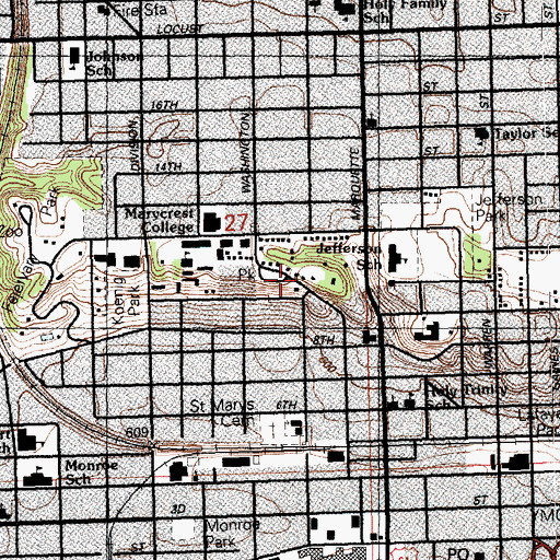 Topographic Map of Riverview Terrace Park, IA