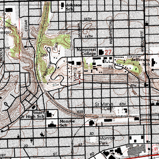 Topographic Map of Koenig Park, IA