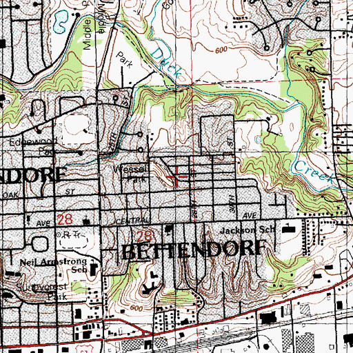 Topographic Map of Wessel Park, IA