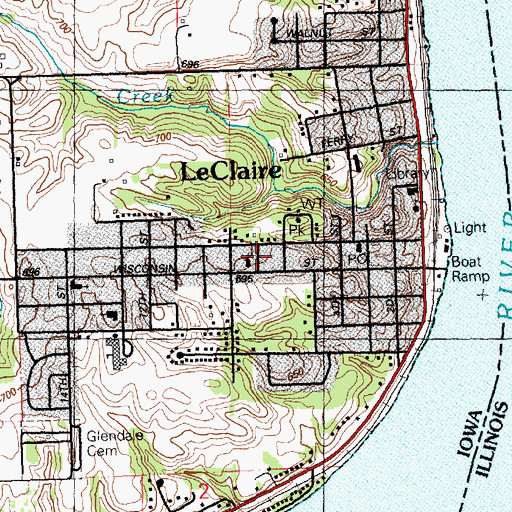 Topographic Map of First Assembly of God Church, IA
