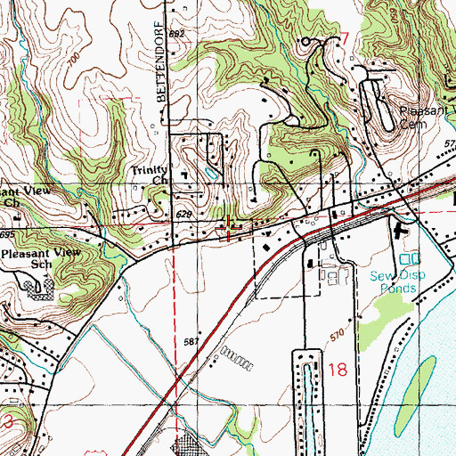 Topographic Map of Pleasant Valley School (historical), IA