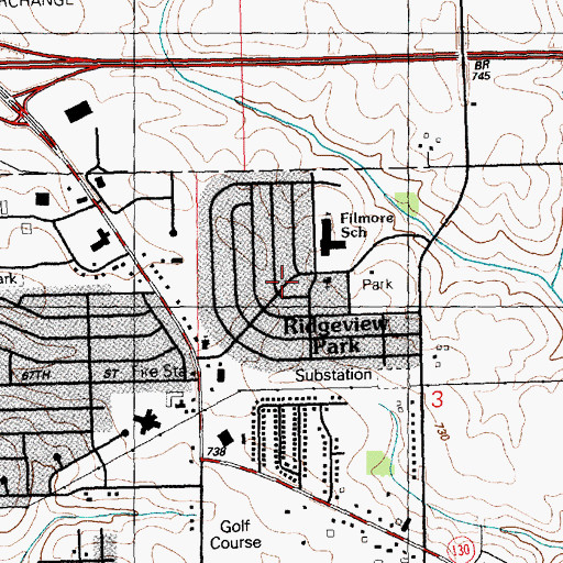 Topographic Map of Ridgeview Park, IA