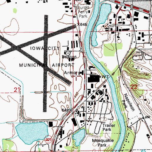 Topographic Map of Johnson County Fairgrounds (historical), IA