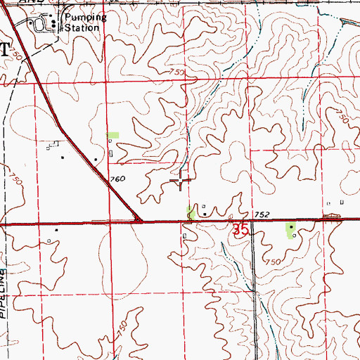 Topographic Map of Antoine LeClaires Reservation, IA