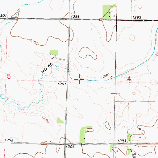 Topographic Map of Ditch Number 60, IA