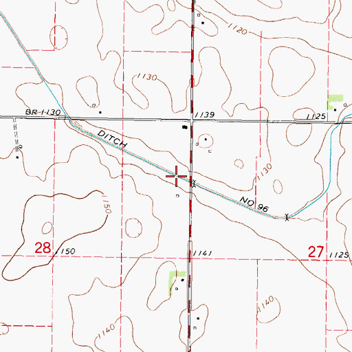 Topographic Map of Ditch Number 96, IA
