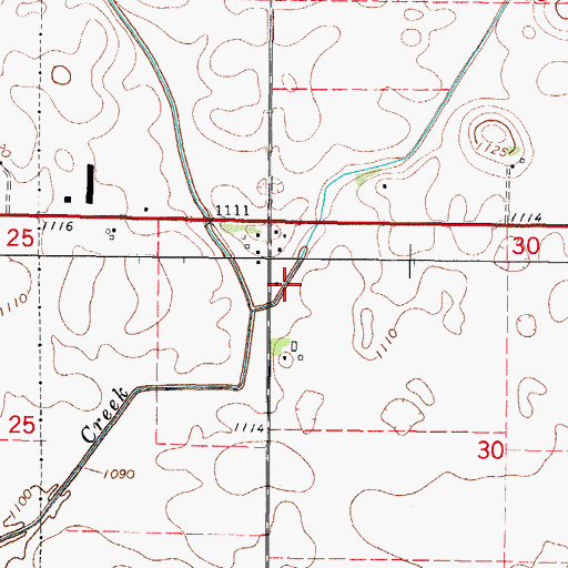 Topographic Map of Drainage Ditch Number 57, IA