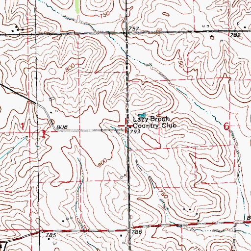 Topographic Map of Fox Run Golf and Country Club, IA