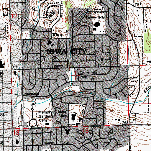 Topographic Map of Court Hill Park, IA