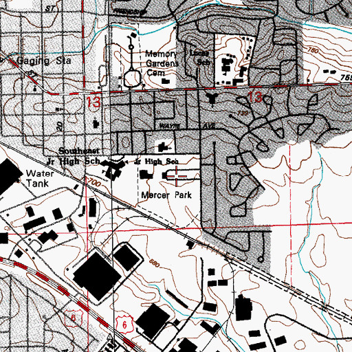 Topographic Map of Mercer Park, IA